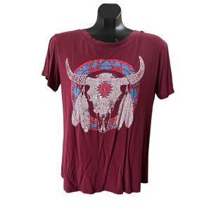 Women's Burgundy Graphic Tee